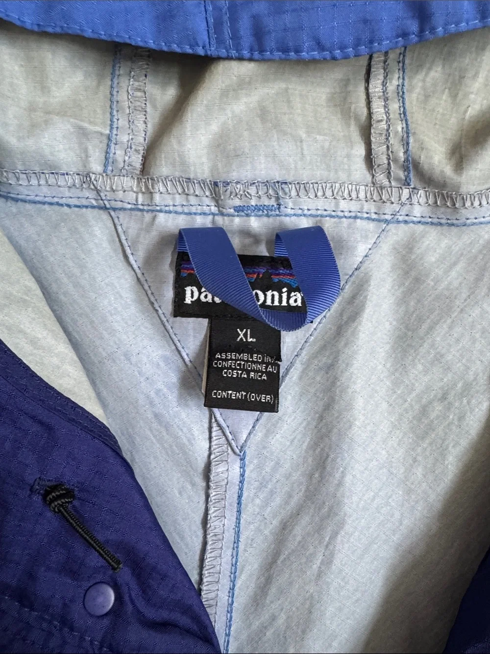 Patagonia Royal Blue Hooded Windbreaker Pullover